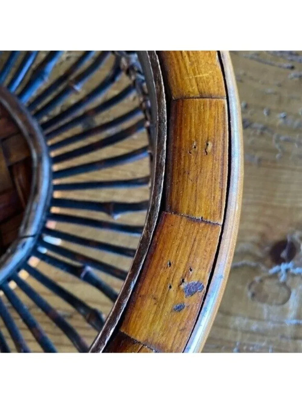 Vintage Round Bamboo Basket